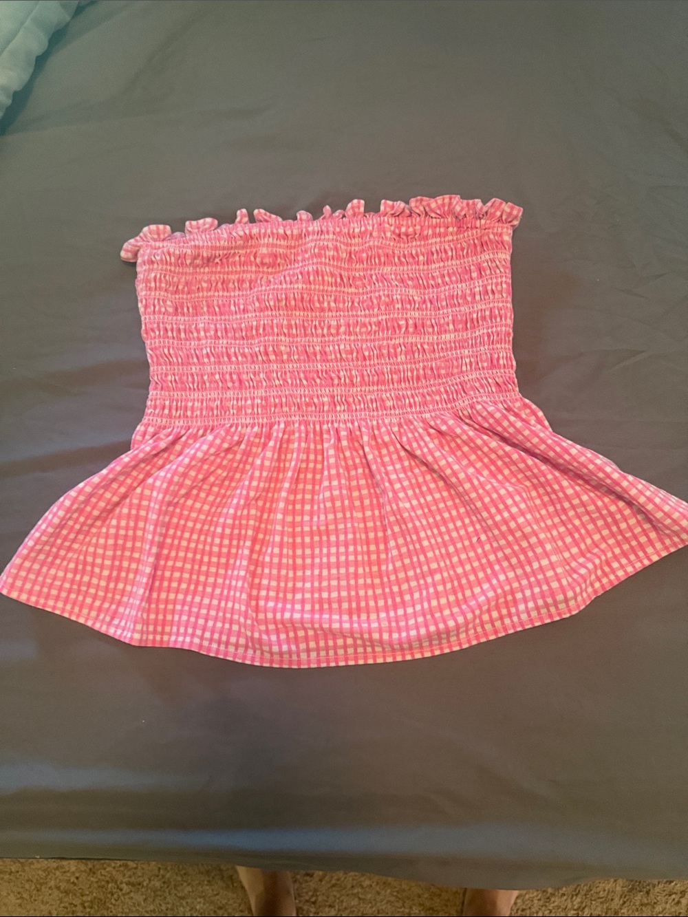 Lilly Pulitzer Pink Smocked Strapless Peplum Top